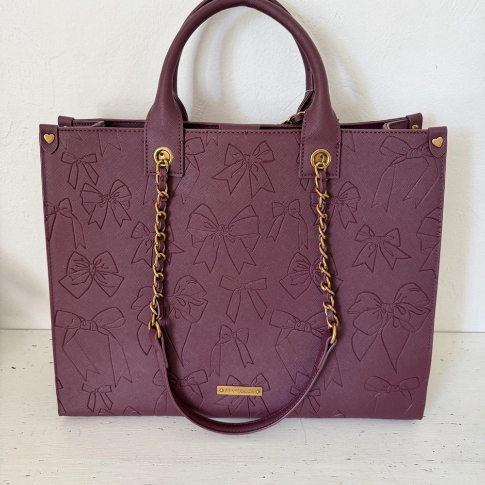 Betsey Johnson XOKIARA2 large cherry/burgundy tote - Picture 5 of 12